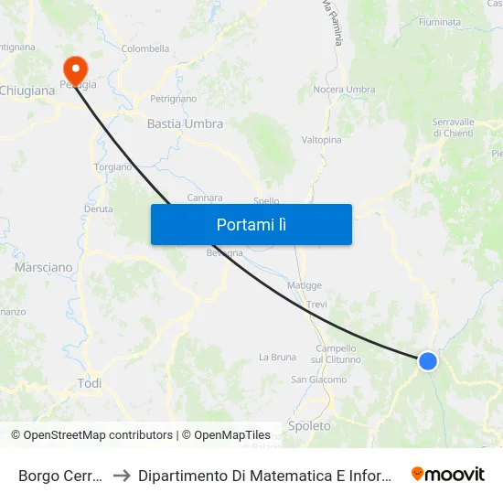 Borgo Cerreto to Dipartimento Di Matematica E Informatica map