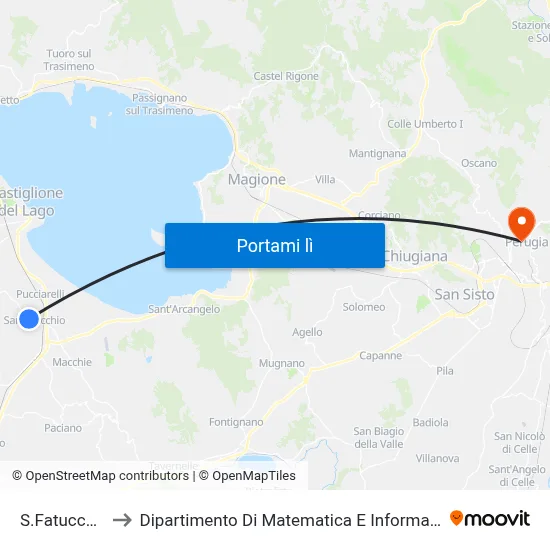 S.Fatucchio to Dipartimento Di Matematica E Informatica map