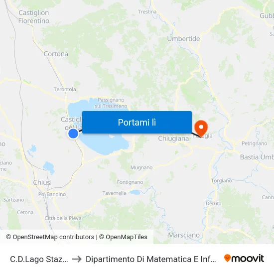 C.D.Lago Stazione to Dipartimento Di Matematica E Informatica map