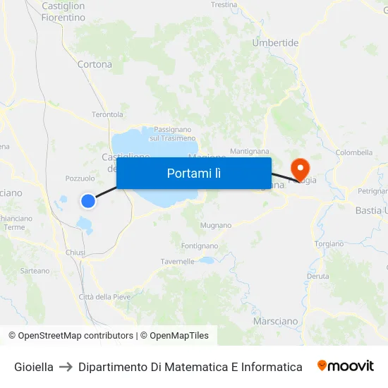Gioiella to Dipartimento Di Matematica E Informatica map