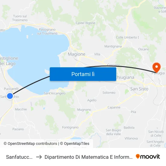 Sanfatucchio to Dipartimento Di Matematica E Informatica map