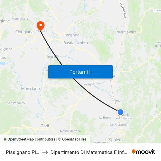 Pissignano Piazza to Dipartimento Di Matematica E Informatica map