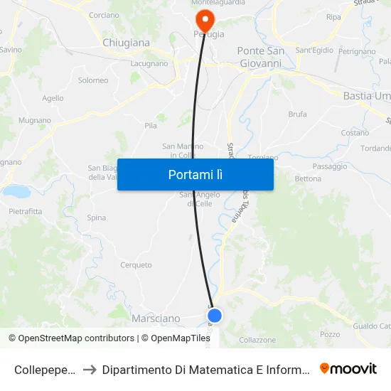 Collepepe B. to Dipartimento Di Matematica E Informatica map