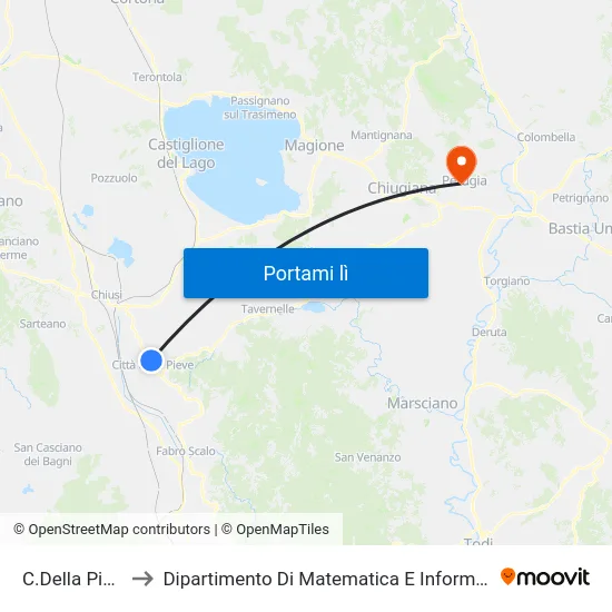 C.Della Pieve to Dipartimento Di Matematica E Informatica map
