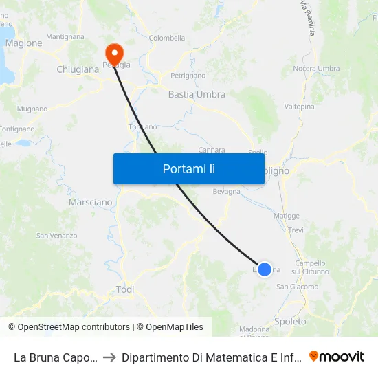 La Bruna Capolinea to Dipartimento Di Matematica E Informatica map