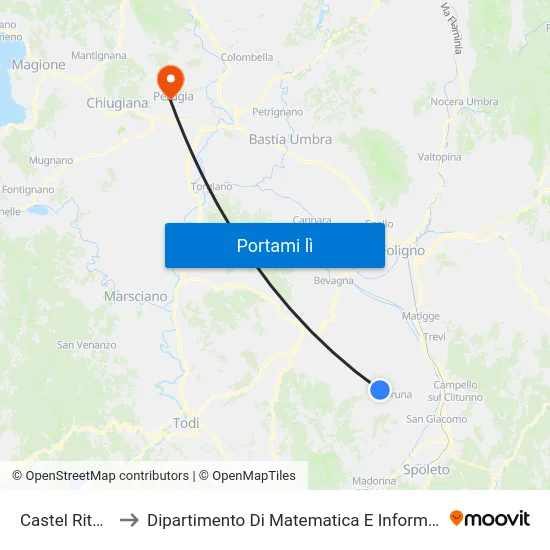 Castel Ritaldi to Dipartimento Di Matematica E Informatica map