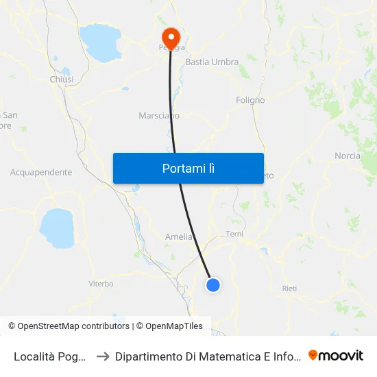 Località Poggiolo to Dipartimento Di Matematica E Informatica map