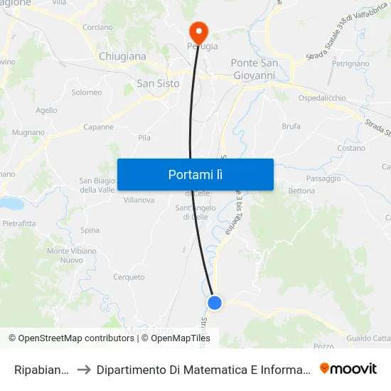Ripabianca to Dipartimento Di Matematica E Informatica map