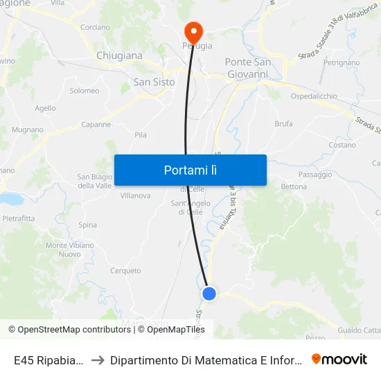 E45 Ripabianca to Dipartimento Di Matematica E Informatica map