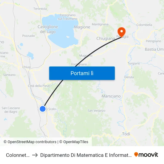 Colonnetta to Dipartimento Di Matematica E Informatica map