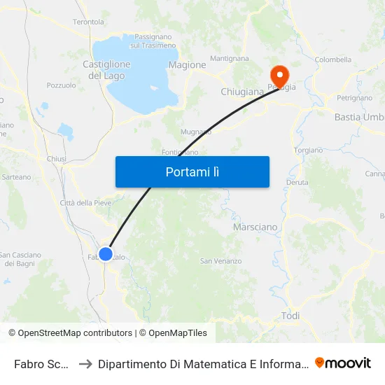 Fabro Scalo to Dipartimento Di Matematica E Informatica map