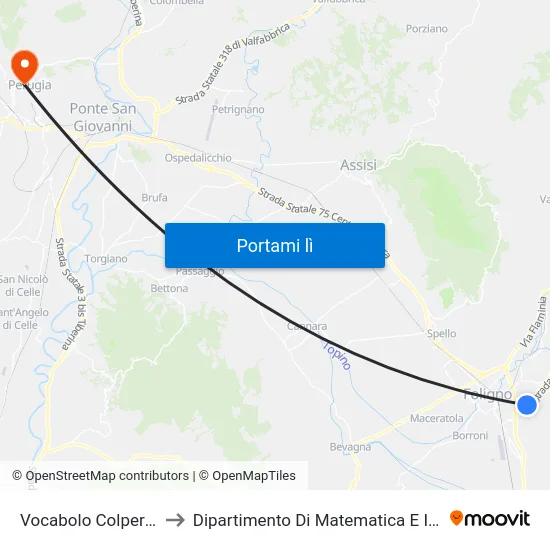 Vocabolo Colpernaco 2 to Dipartimento Di Matematica E Informatica map