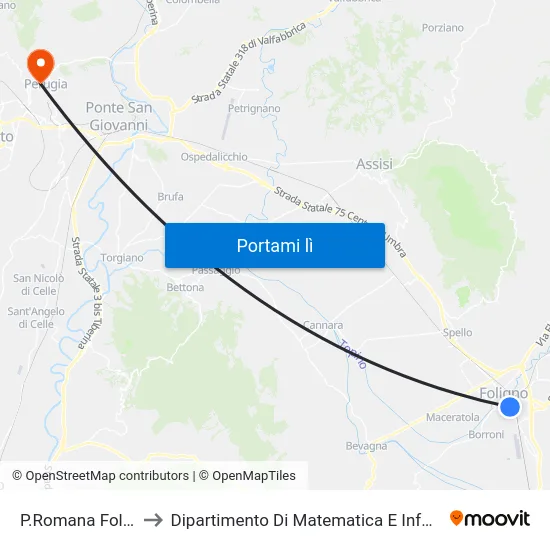 P.Romana Foligno to Dipartimento Di Matematica E Informatica map