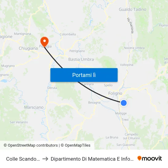 Colle Scandolaro to Dipartimento Di Matematica E Informatica map