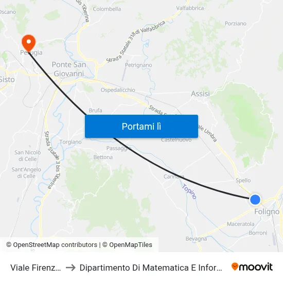 Viale Firenze 6 to Dipartimento Di Matematica E Informatica map