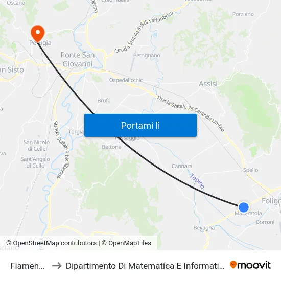 Fiamenga to Dipartimento Di Matematica E Informatica map