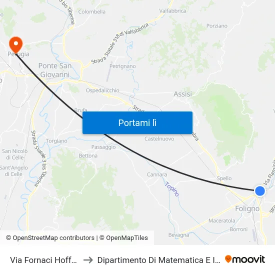 Via Fornaci Hoffmann 5 to Dipartimento Di Matematica E Informatica map