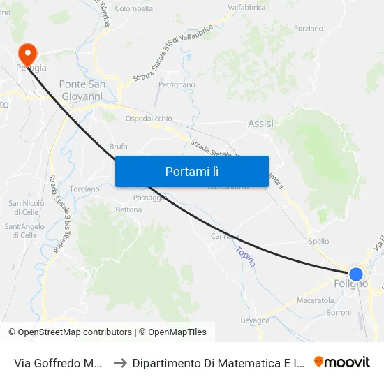 Via Goffredo Mameli 4 to Dipartimento Di Matematica E Informatica map
