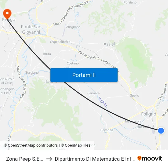 Zona Peep S.Eraclio to Dipartimento Di Matematica E Informatica map