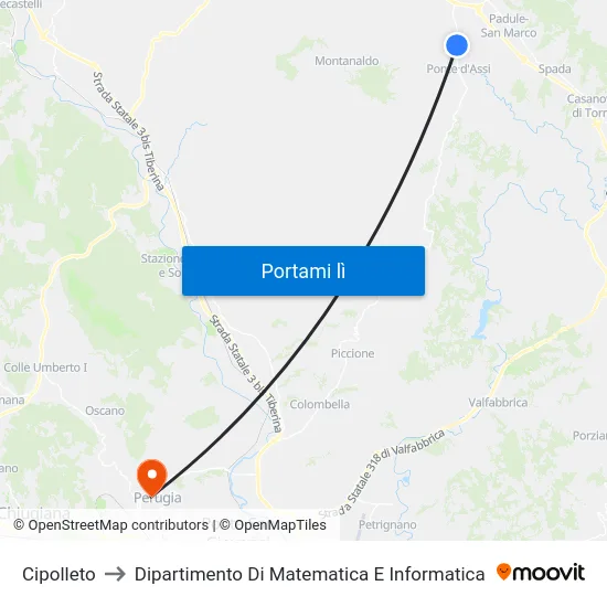 Cipolleto to Dipartimento Di Matematica E Informatica map