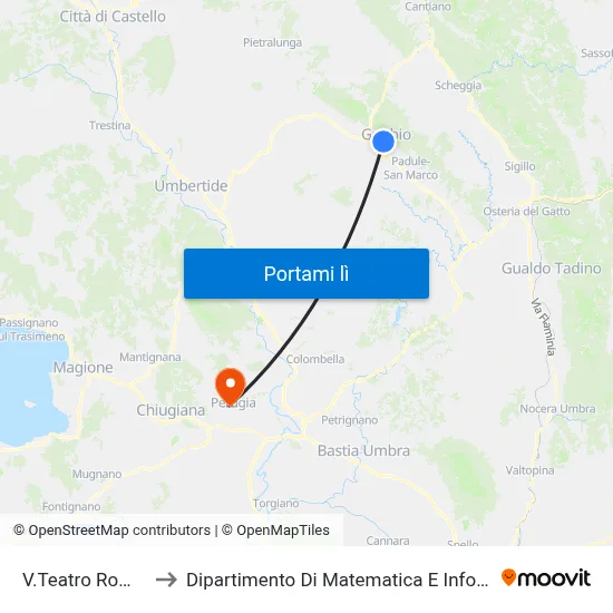 V.Teatro Romano to Dipartimento Di Matematica E Informatica map