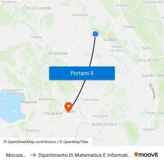 Mocaiana to Dipartimento Di Matematica E Informatica map