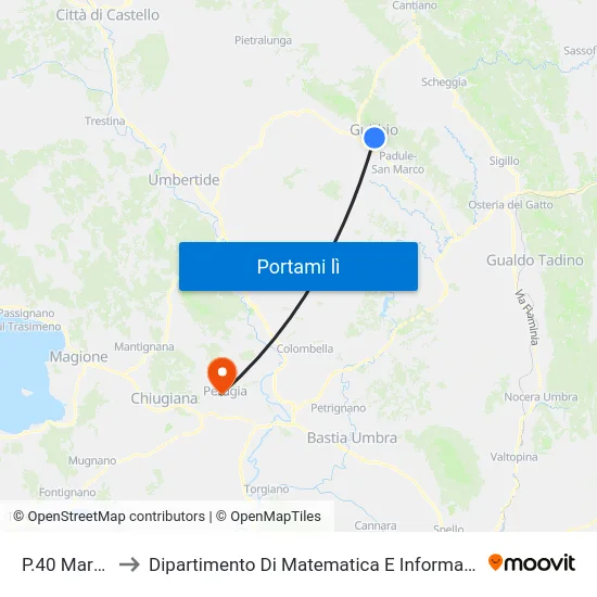 P.40 Martiri to Dipartimento Di Matematica E Informatica map