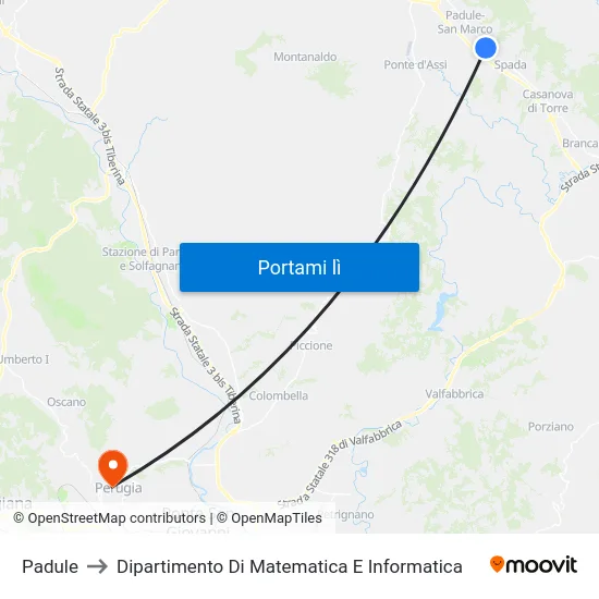 Padule to Dipartimento Di Matematica E Informatica map