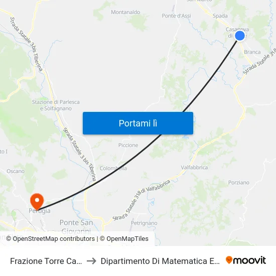 Frazione Torre Calzolari 5 to Dipartimento Di Matematica E Informatica map