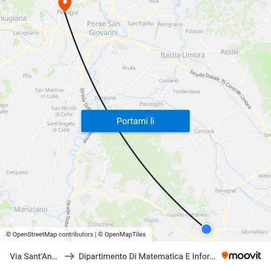 Via Sant'Anna 1 to Dipartimento Di Matematica E Informatica map