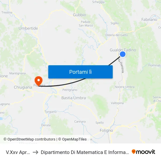 V.Xxv Aprile to Dipartimento Di Matematica E Informatica map