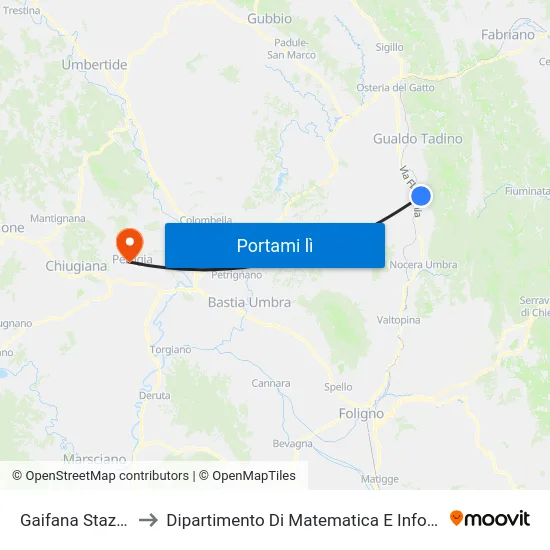 Gaifana Stazione to Dipartimento Di Matematica E Informatica map