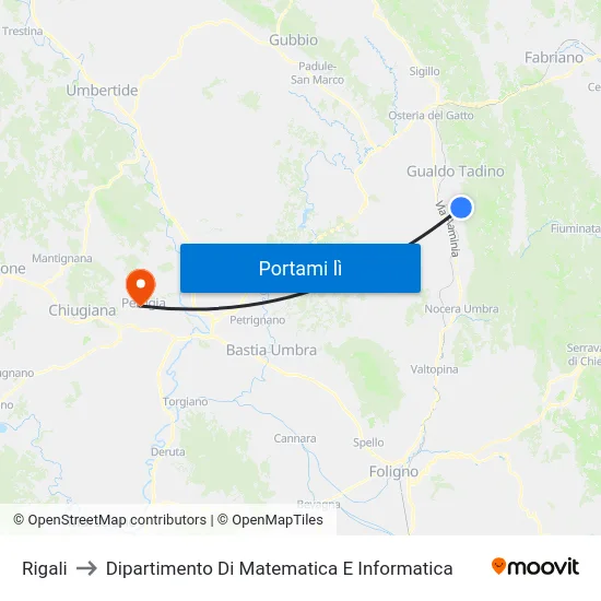 Rigali to Dipartimento Di Matematica E Informatica map