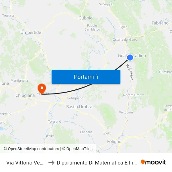 Via Vittorio Veneto 1 to Dipartimento Di Matematica E Informatica map