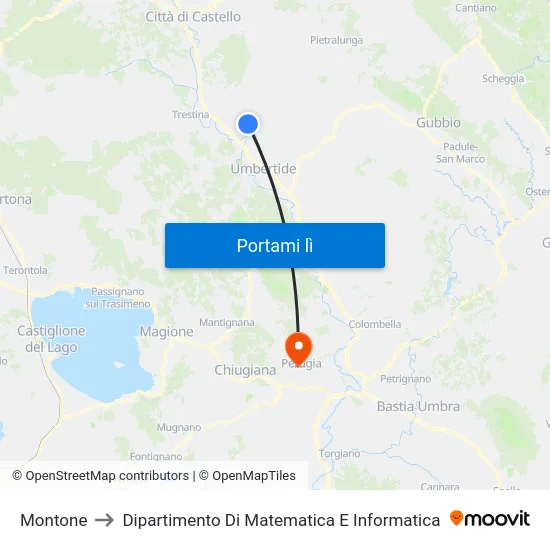 Montone to Dipartimento Di Matematica E Informatica map