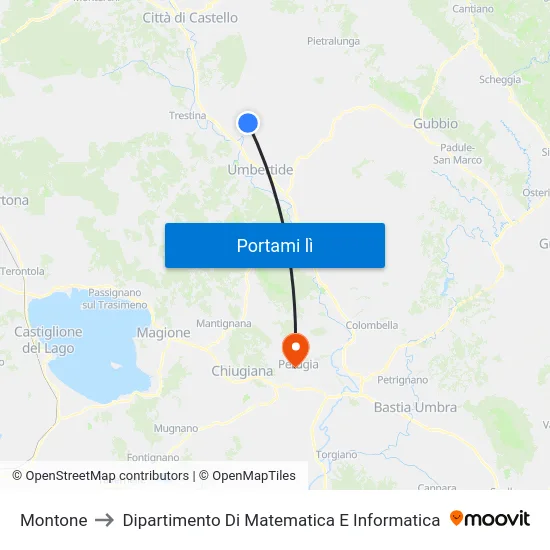 Montone to Dipartimento Di Matematica E Informatica map