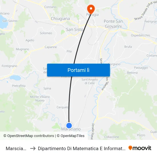 Marsciano to Dipartimento Di Matematica E Informatica map