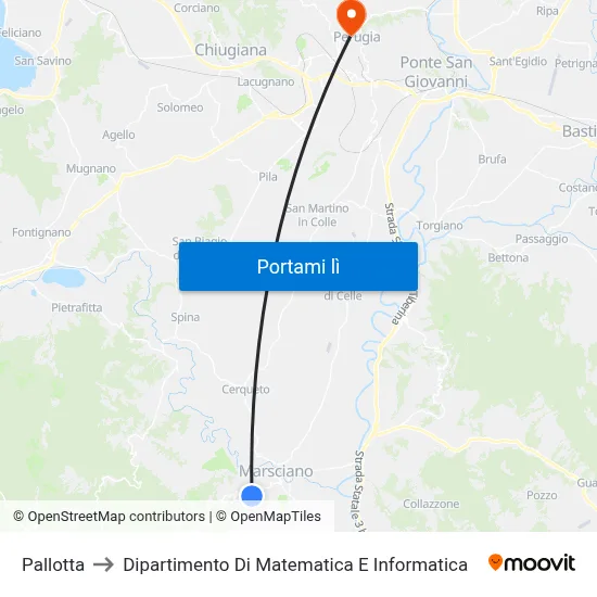 Pallotta to Dipartimento Di Matematica E Informatica map