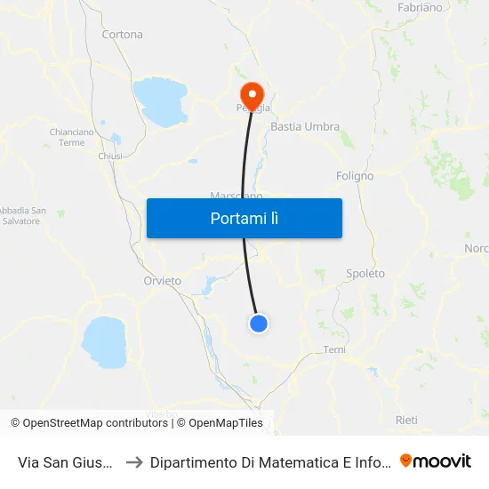 Via San Giuseppe to Dipartimento Di Matematica E Informatica map