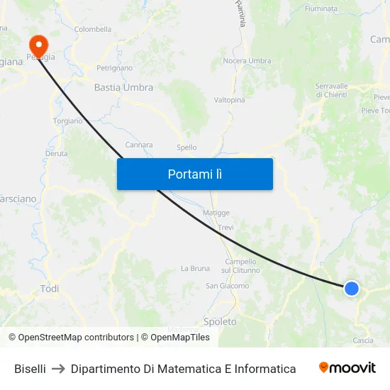 Biselli to Dipartimento Di Matematica E Informatica map