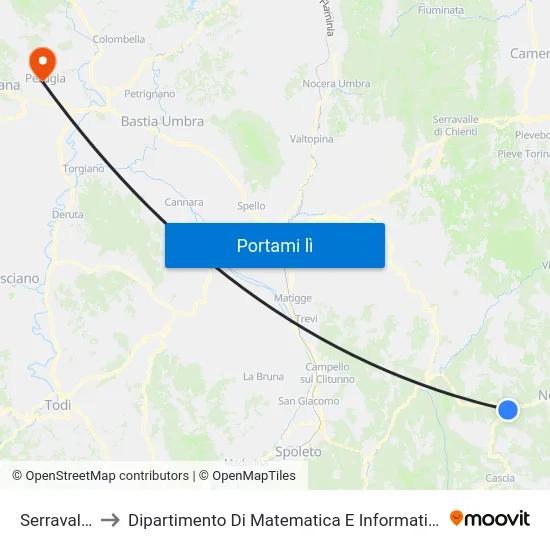 Serravalle to Dipartimento Di Matematica E Informatica map