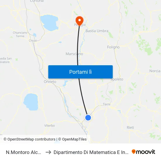 N.Montoro Alcantara to Dipartimento Di Matematica E Informatica map