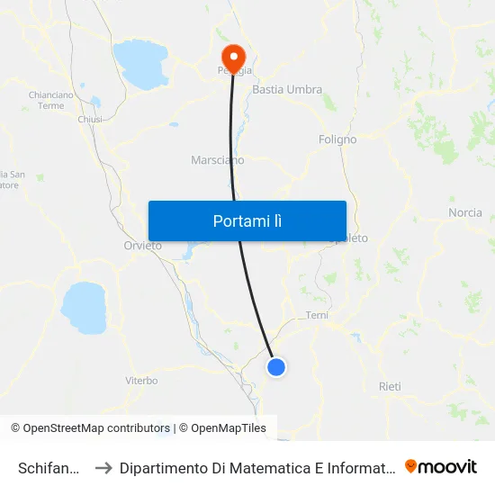 Schifanoia to Dipartimento Di Matematica E Informatica map