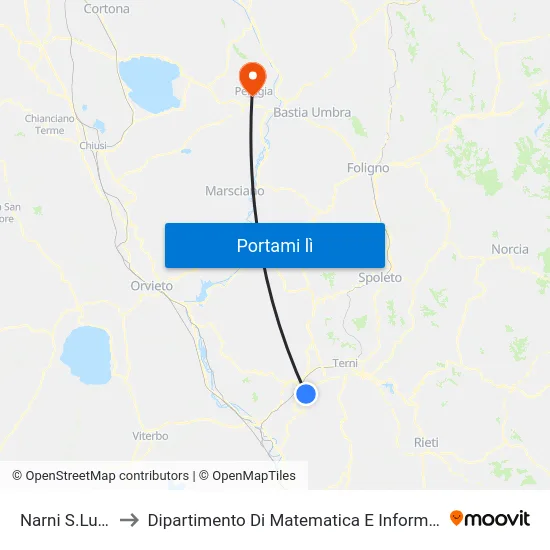 Narni S.Lucia to Dipartimento Di Matematica E Informatica map