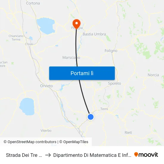 Strada Dei Tre Ponti to Dipartimento Di Matematica E Informatica map