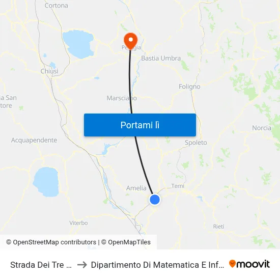 Strada Dei Tre Ponti to Dipartimento Di Matematica E Informatica map