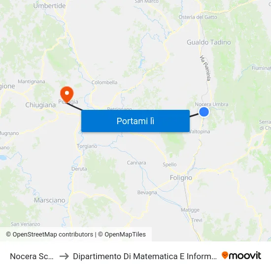 Nocera Scalo to Dipartimento Di Matematica E Informatica map