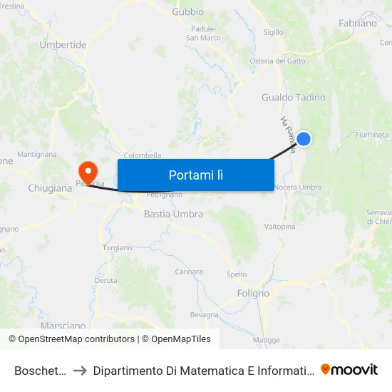 Boschetto to Dipartimento Di Matematica E Informatica map