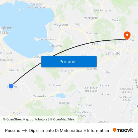 Paciano to Dipartimento Di Matematica E Informatica map