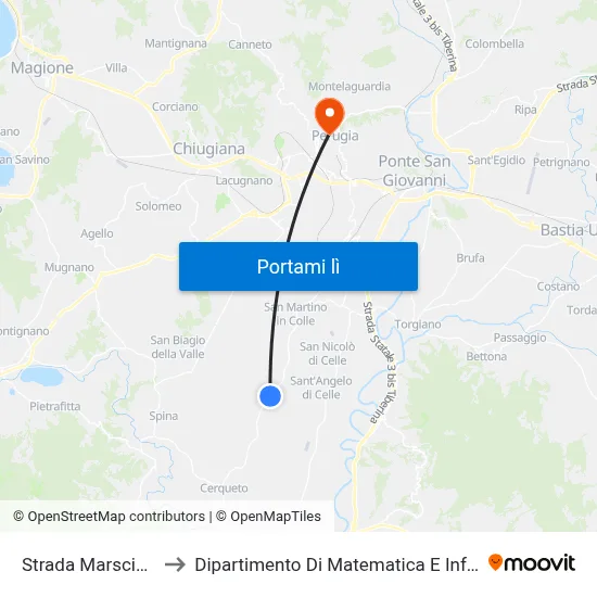 Strada Marscianese to Dipartimento Di Matematica E Informatica map